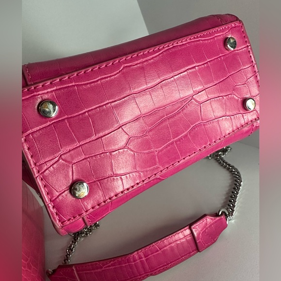 Zara Pink Crocodile crossbody top handle bag - Picture 7 of 7